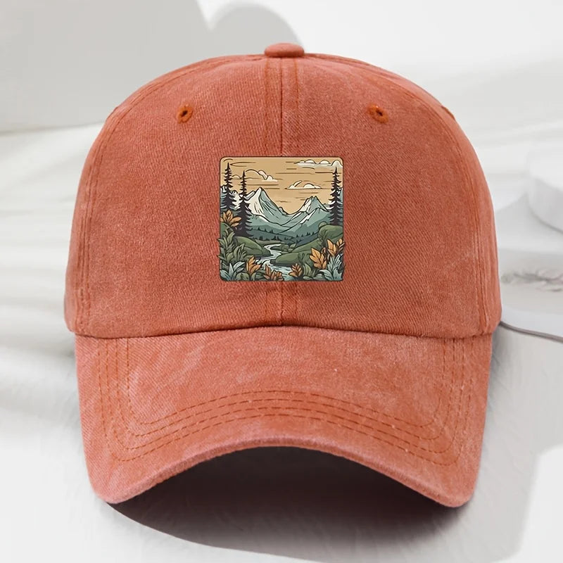 Baseball Cap, Landscape Print, Retro Men's and Women's