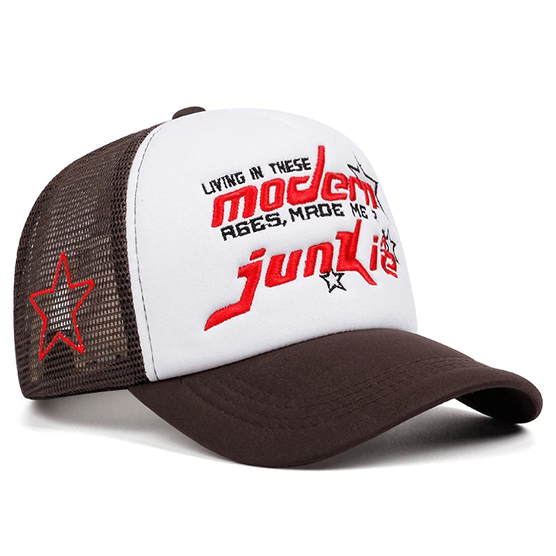 Webhat Modern Pentagram Embroidered HipHop
