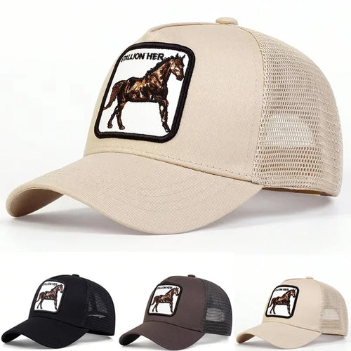 Unisex Stallion Her Letter Embroidery Baseball Net Caps Outdoor