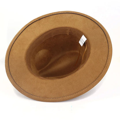 Suede Fedora Hats For Women Luxury Solid Color Elegant Party