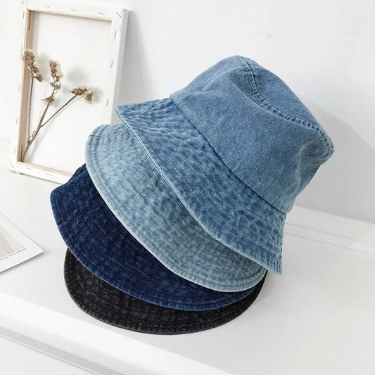 Unisex Cotton Bucket Hats Women Summer Sunscreen Panama Hat