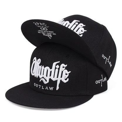 1 Pcs Fashion Fastball Cap Thug Life Embroidery Hip Hop Snapback Hat Adult