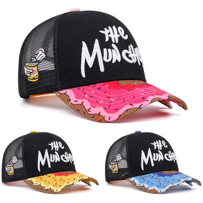 The Donut Embroidered Breathable Cotton Mesh Hat Men's Baseball Hat