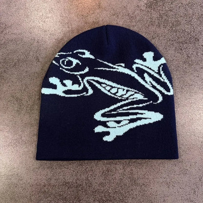 High Quality Frog Knit Hat Keep Warm Ear Protection Winter Autumn Hats