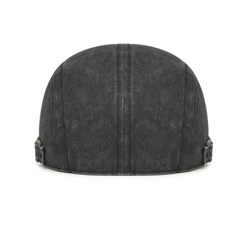 Vintage Men Women's Striped Washed Denim Berets Hats
