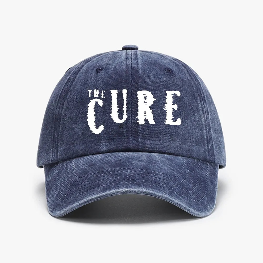 The Cure Cap Washed Distressed Denim Caps