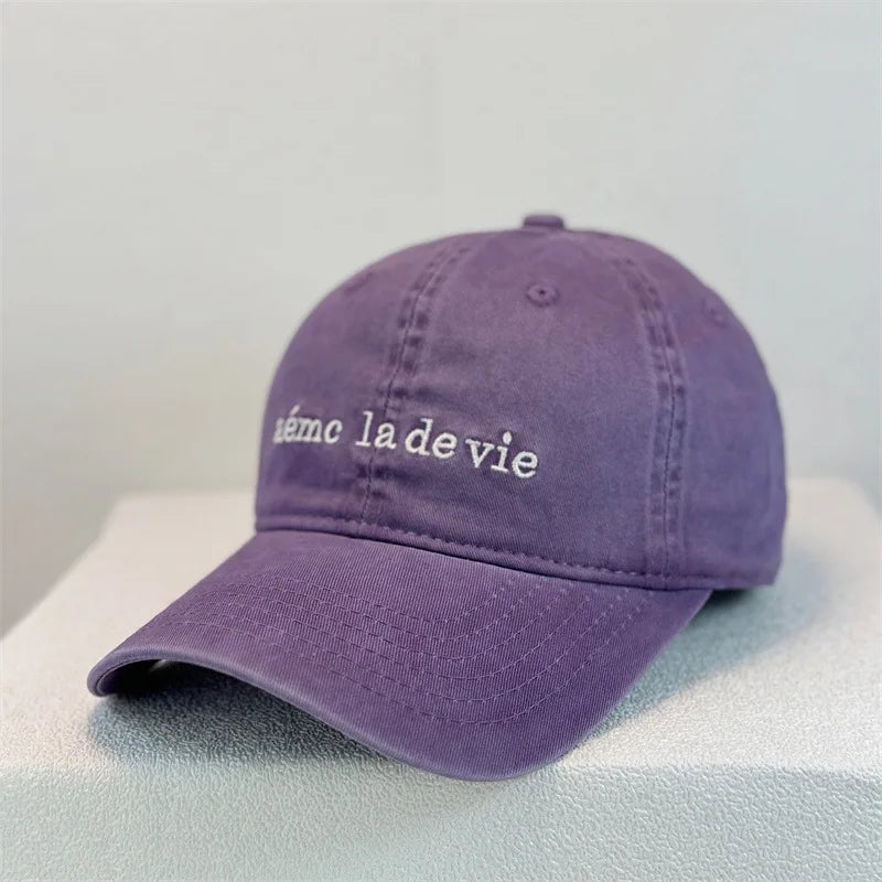Korean Minimalist Letter Embroidery Soft Crown Baseball Cap