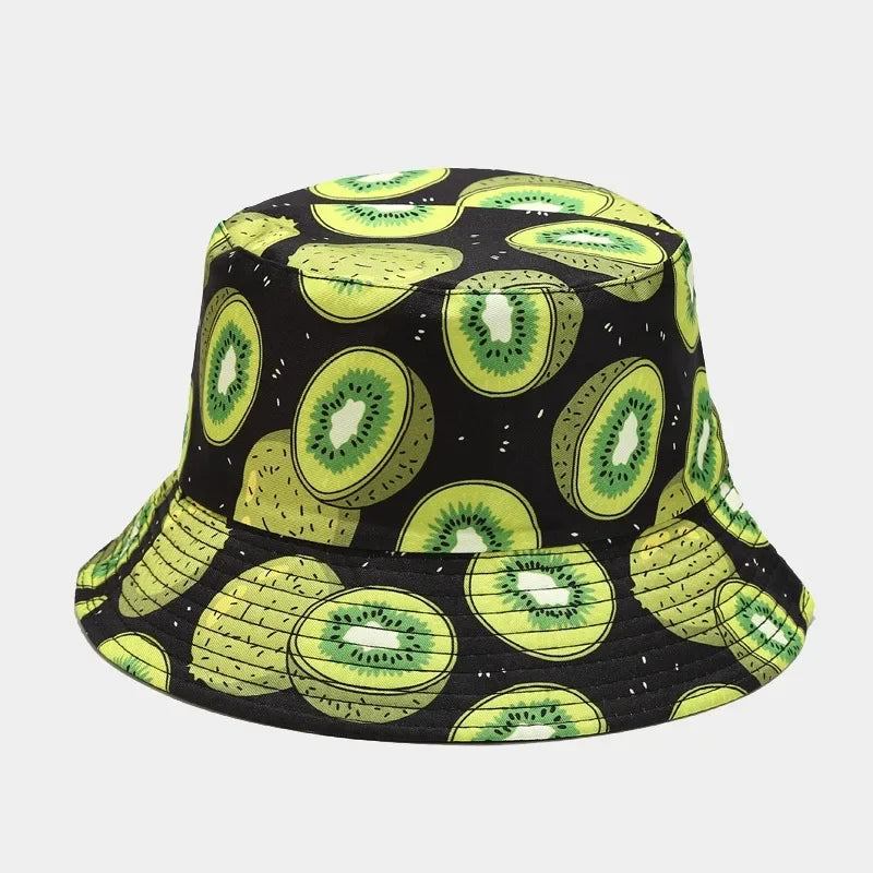 Four Seasons Cotton Fruit Pattern Print Bucket Hat