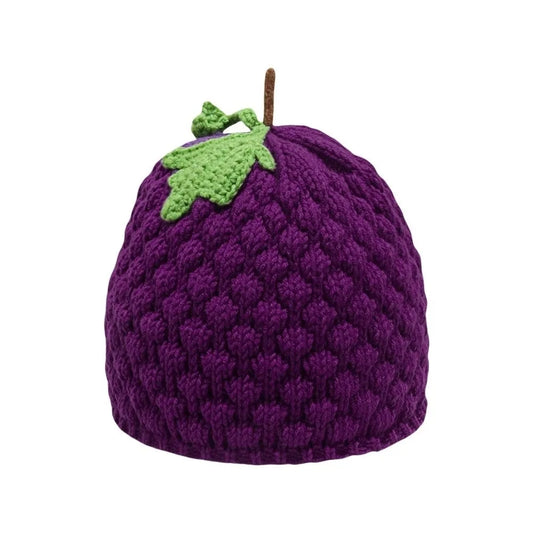 Grape Creative Knitted Fruit Hat Playful Warm Strawberry Pullover Cap