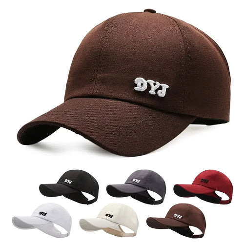 Adjustable Cotton Ponytail Hat With Ponytail Hole Baseball Caps