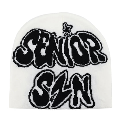 Y2k Letter Butter Knit Hats Skullies Beanies Autumn Winter Warm Hat