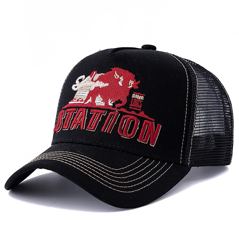 Unisex Station Letter Summer Fishing Cap