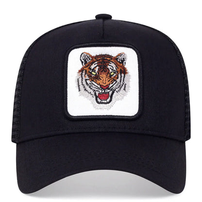 Unisex Animal Tiger Embroidery Baseball Net Hat