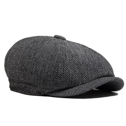 Herringbone Newsboy Caps Men Autumn Winter