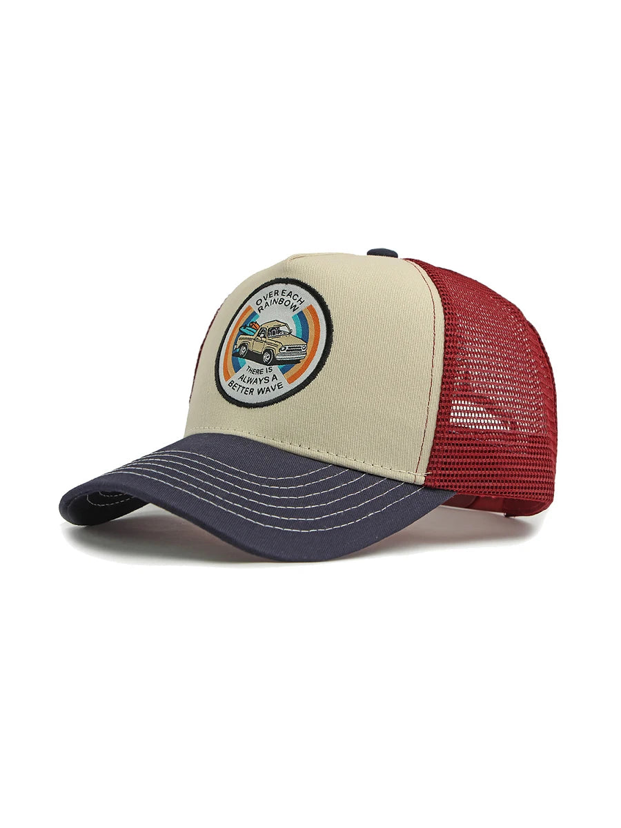 New Unisex Embroidered Trucker Hat For Men Curved Front Half Mesh Baseball Cap Patch Logo Breathable Mesh Back
