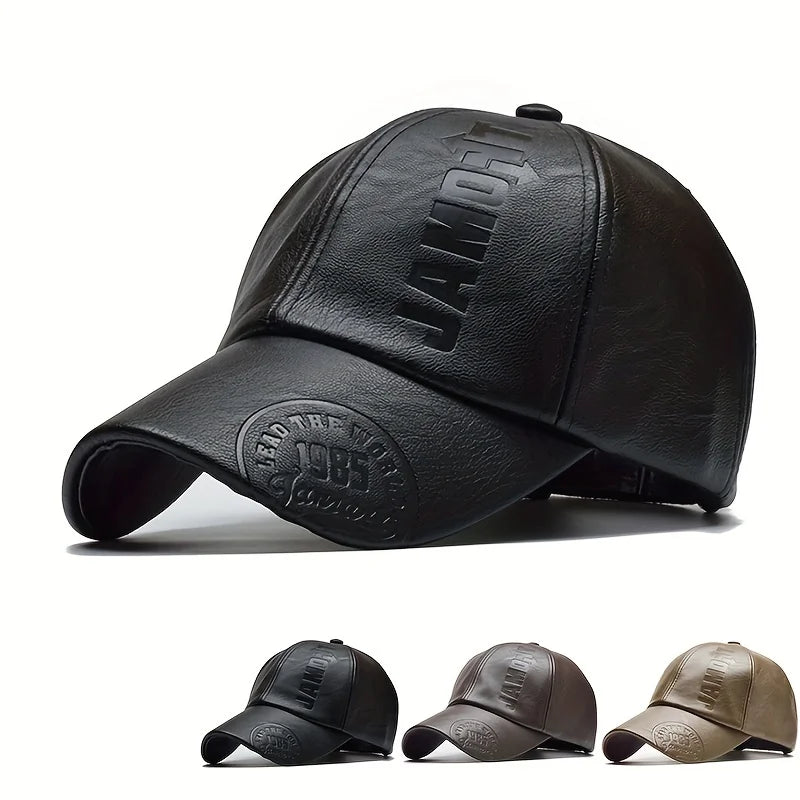 Men's PU Leather Baseball Cap - Adjustable