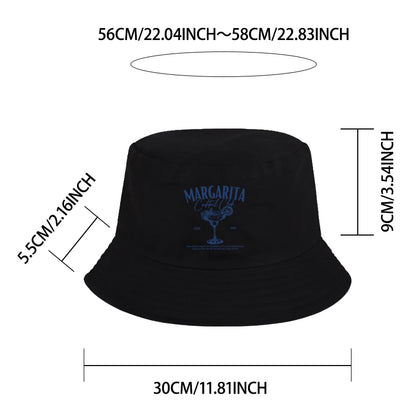 Vintage Margarita Cocktail Print Bucket Hat
