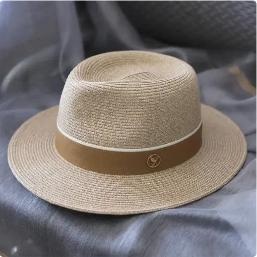Panama Straw Hat With UPF 50+ Wide Brim Beach Cap