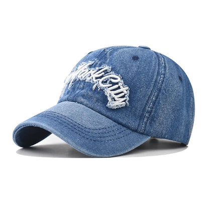 Washed Denim Unstructured Baseball Cap