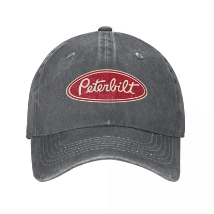 Peterbilt Truck Car Racing Vintage Baseball Cap Vintage Distressed Denim Snapback Hat