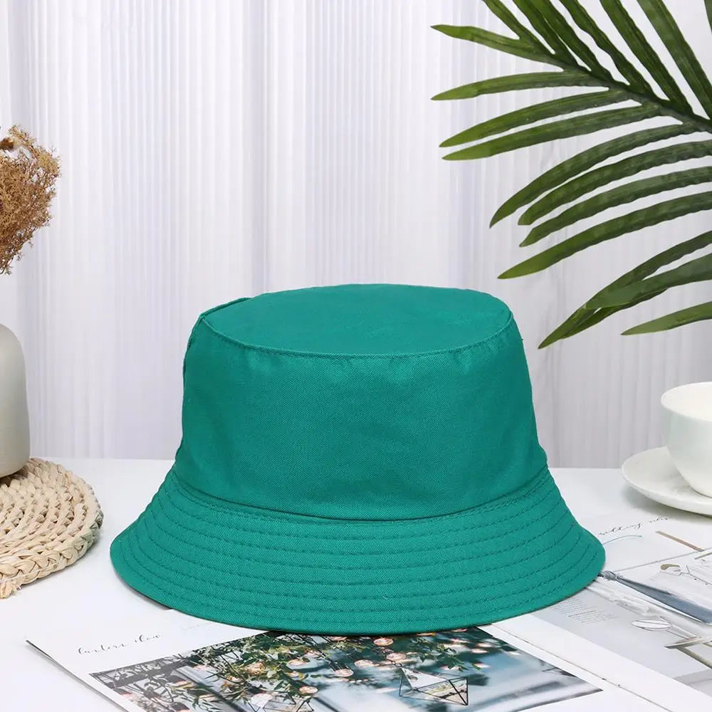 Foldable Bucket Hat Unisex Women Outdoor Sunscreen Hat Pure Color Fishing Hunting Cap