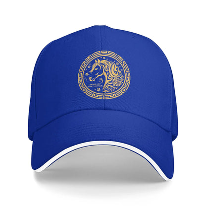 Chinese New Lunar Year 2026 Year Of Fire Horse Animal Baseball Cap Unisex Print Hip Hop Hats