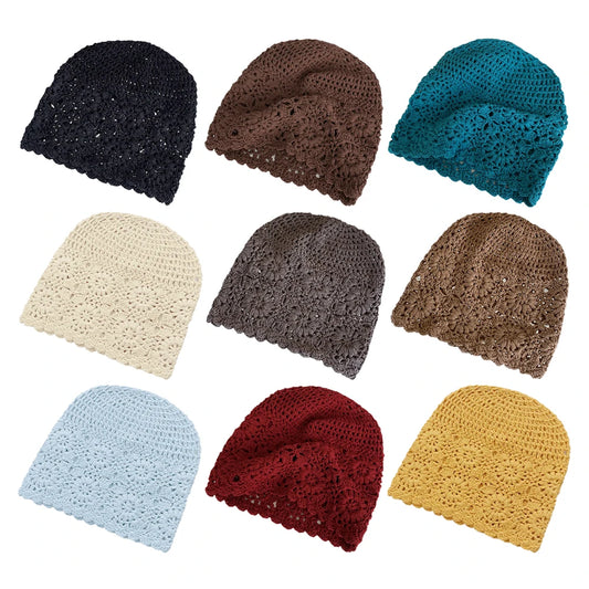 New Vintage Artistic Beret Cap Hand-Made Breathable Knitted Hat