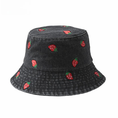 Popular Little Daisy Embroidered Cotton Summer Jeans Bucket Hat