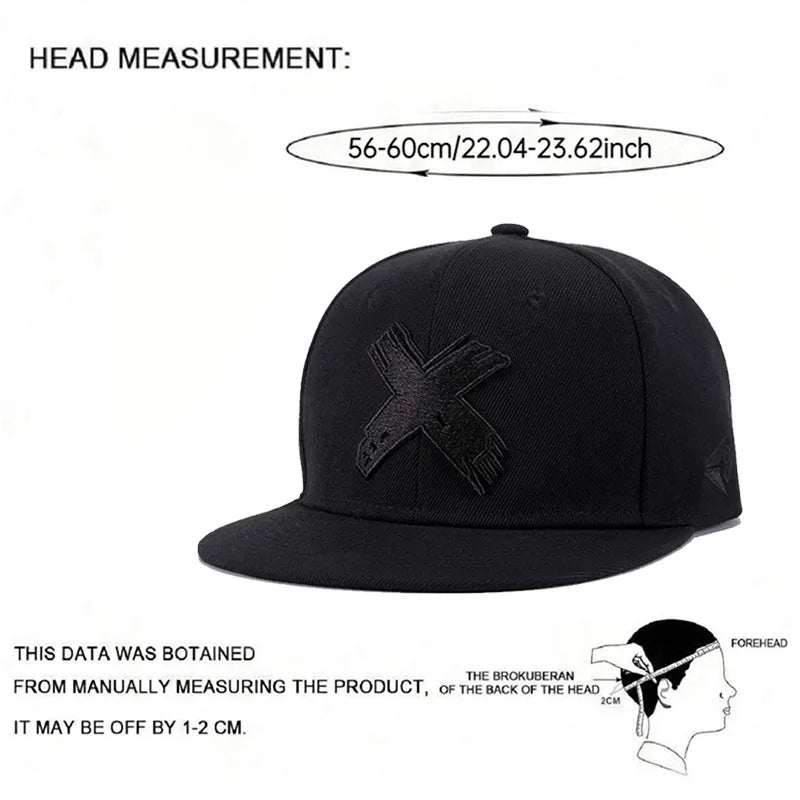 Flat Edge Hat X Embroidered Men's Street Hip Hop Skateboarding Hat Women's
