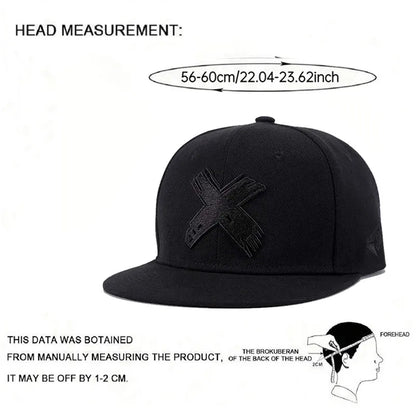 Flat Edge Hat X Embroidered Men's Street Hip Hop Skateboarding Hat Women's