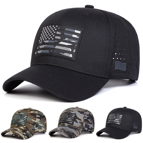 Unisex American Flag Embroidery Baseball Net Caps Outdoor Adjustable Casual Hats Sunscreen Hat Sports Cap