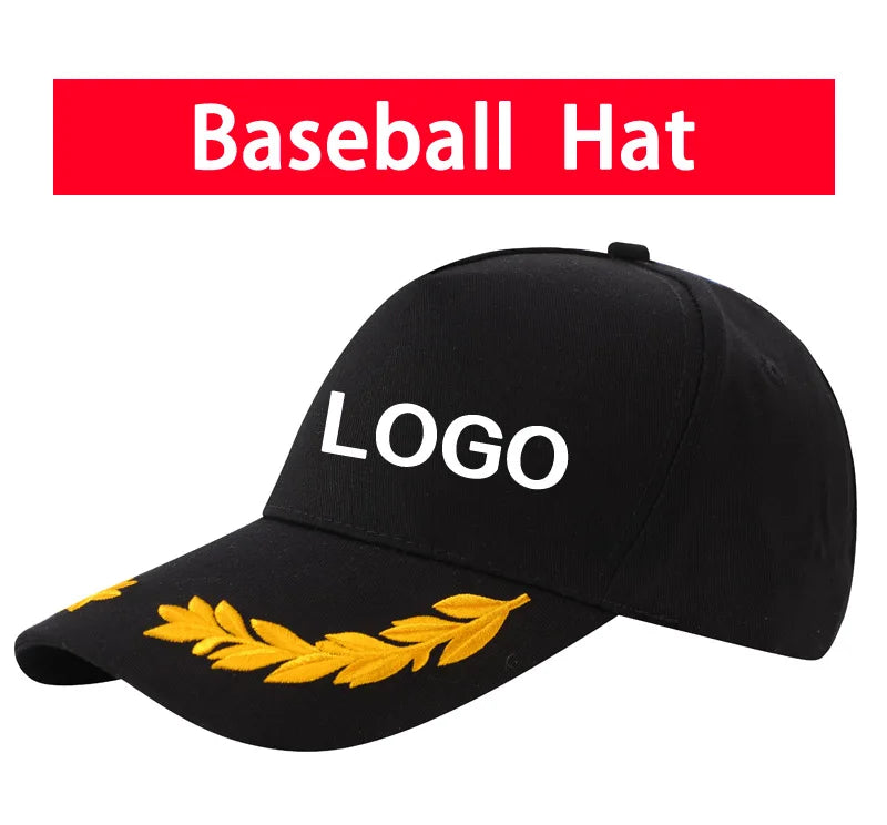 Customized Logo Printed Men Baseball Cap Casual Cap Wheat Ear Solid Color Snap Cap Sports Cap