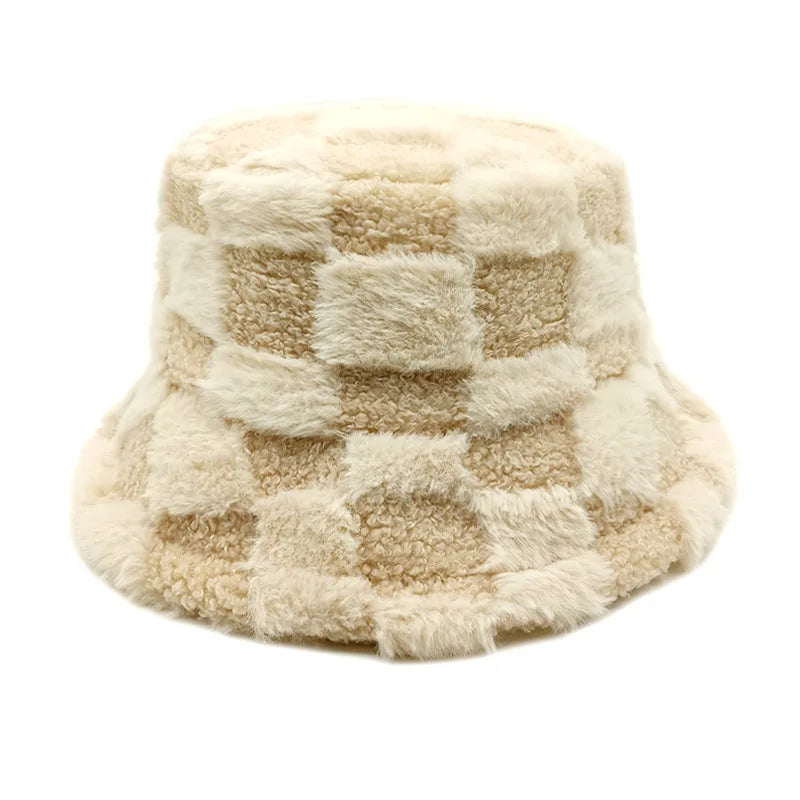 Chessboard Bucket Hat Autumn And Winter