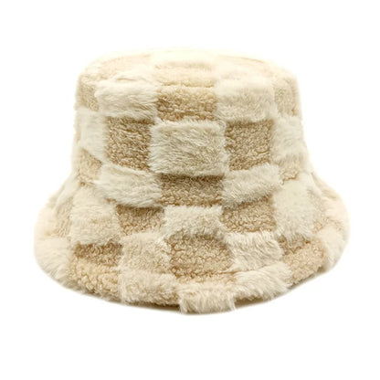 Chessboard Bucket Hat Autumn And Winter