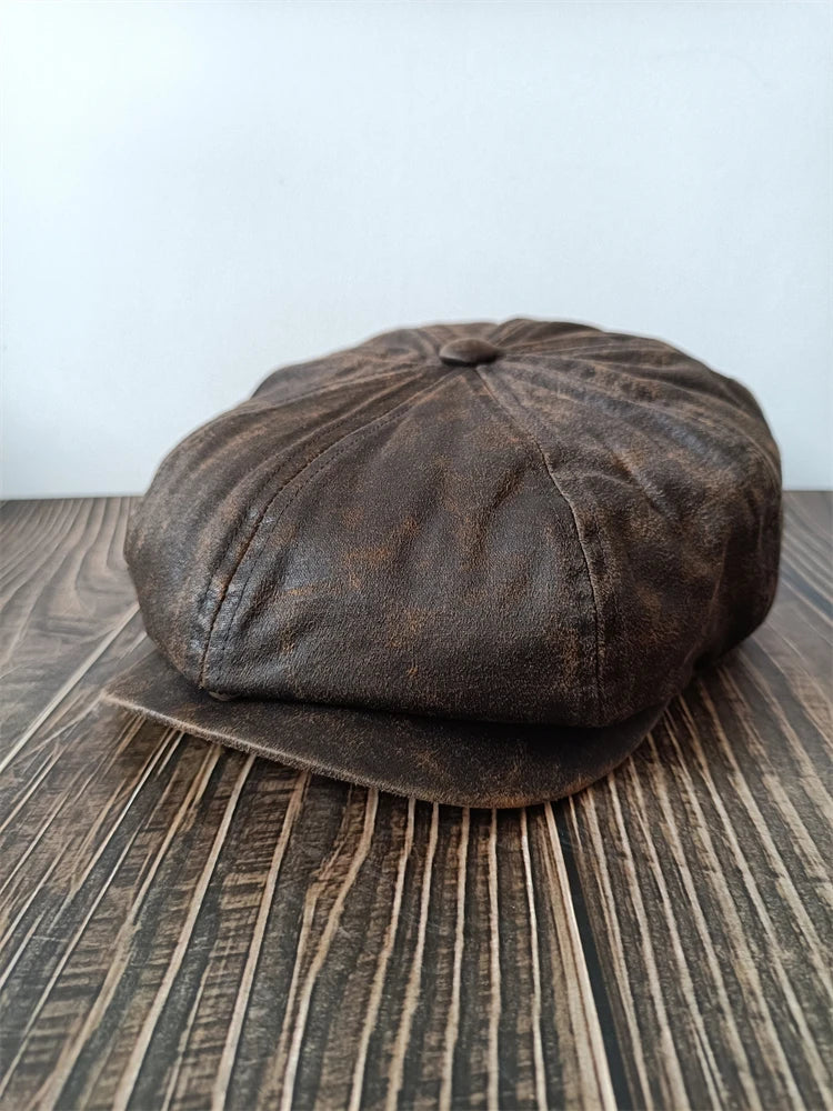 Vintage Distressed Newsboy Cap