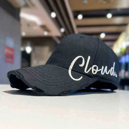Black Side Letter Embroidered Baseball Cap for Summer