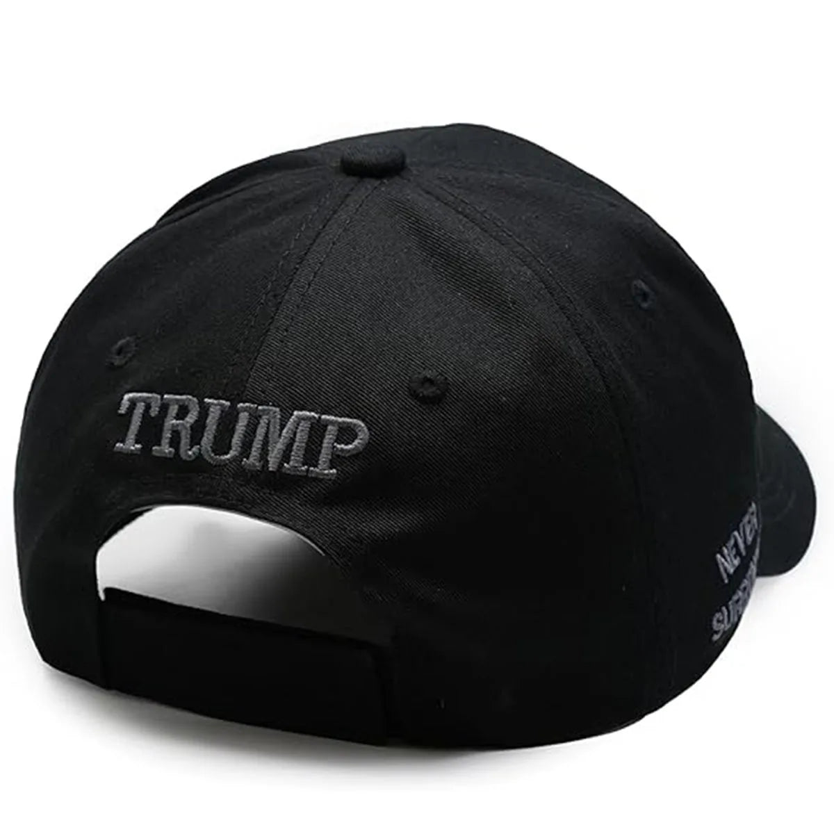 1Pc Black Hat Never Surrender Maga Hat Us Embroidered Baseball Hat Black