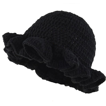 Solid Color Hand Knitted Knit Hat In Bohemian Style With Hollowed Out