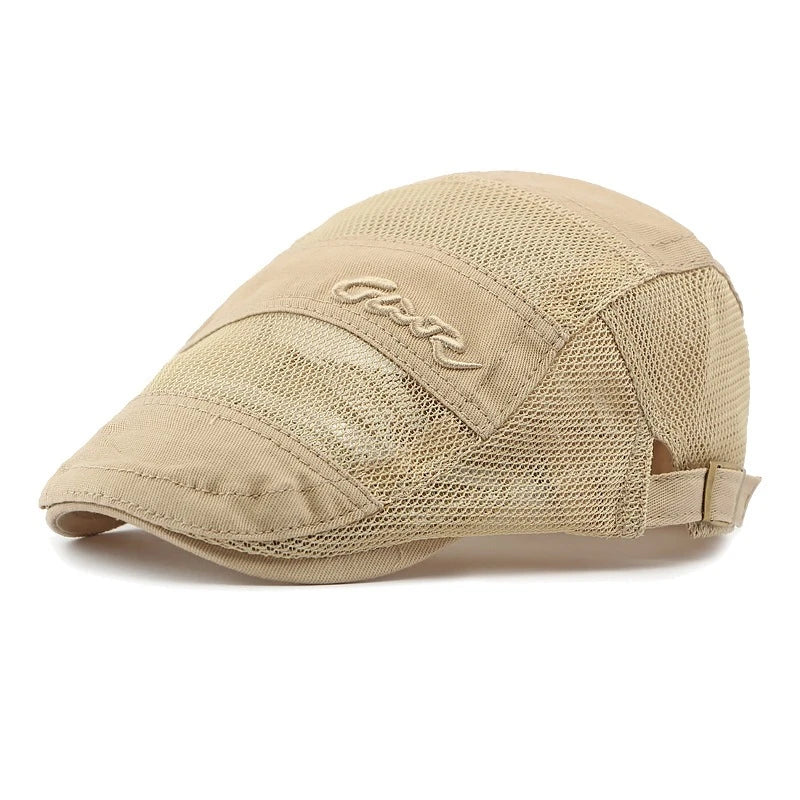 New Men Mesh Berets Visor Hats Summer Fashion Vintage Flat Caps