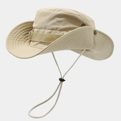 Drawstring Wide Brim Fisherman Hat Men's and Women's Summer