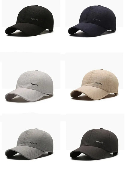 Edging Quick Drying Hat Casual Versatile Trendy Baseball Cap Fashion Outdoor Sports Breathable Black Cap