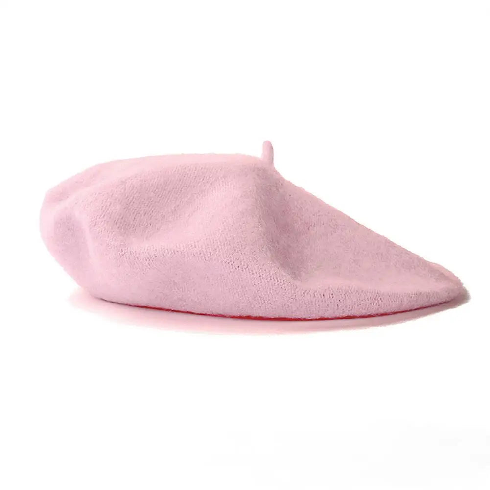 Multi-Color Wool Thick Berets Winter Autumn Artist French Retro Plain Painter Hat