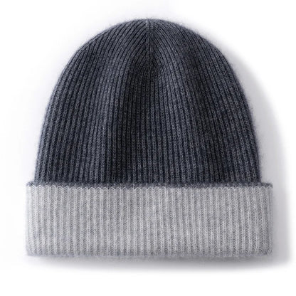 High-Quality Pure Cashmere Unisex Beanie 2 Layer Thick Warm Casual Hat