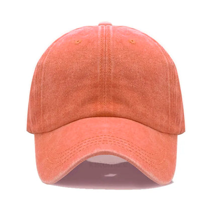Custom Text Logo Embroidery Vintage Washed Cotton Baseball Cap