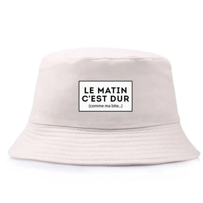Le Matin C’est Dur Comme Ma Bite Reversible Bucket Hat Adult Funny