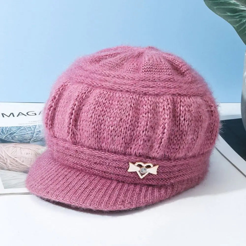 Women's Fashion Knitted Wool Hat Solid Color Windproof Cap