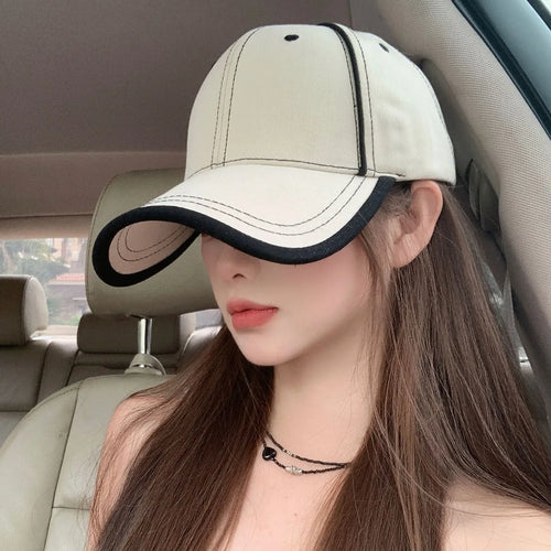 Korean Light Plate Contrasting Color Baseball Cap Fashion Shows Small Face