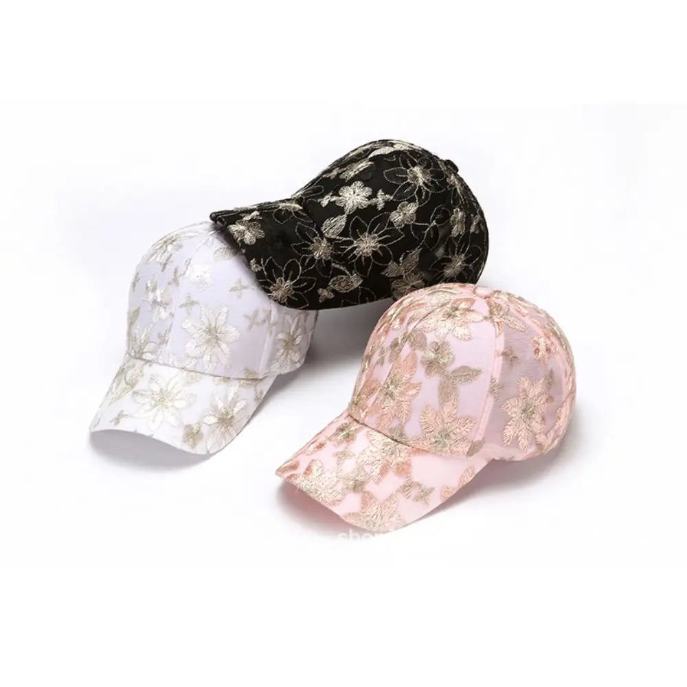 Fashion Breathable Floral Lace Baseball Cap Hollow Adjustable