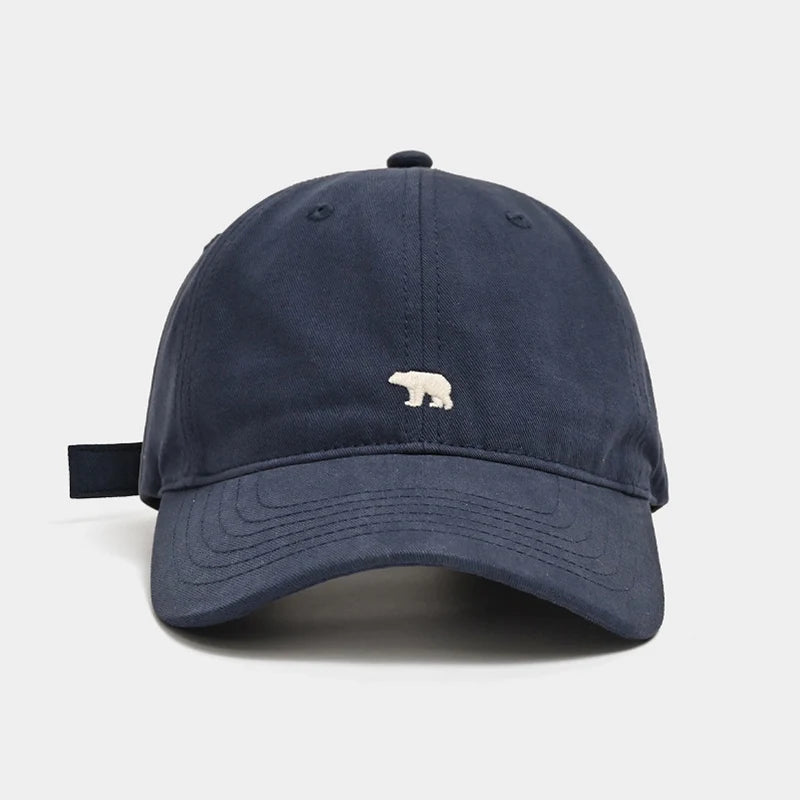 Polar Bear Embroidered Baseball Hat Fashionable Casual Sunshade Versatile Big Head Circumference Sunshade