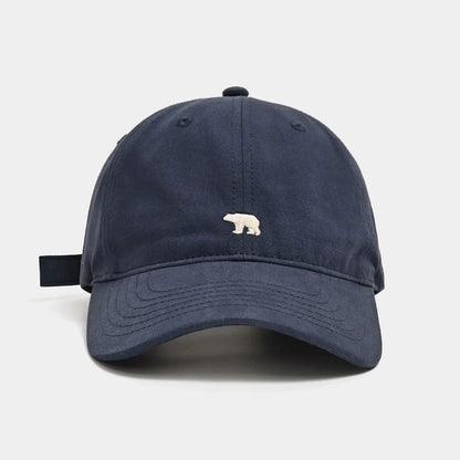 Polar Bear Embroidered Baseball Hat Fashionable Casual Sunshade Versatile Big Head Circumference Sunshade